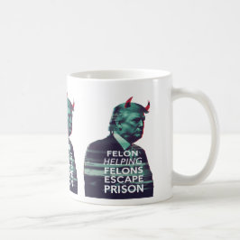 Felon Helping Felons Evil Trump Glitch Art Koffiemok