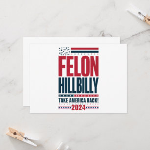 Felon Hillbilly 2024 Trump Vance 2024 Verkiezingen Kaart
