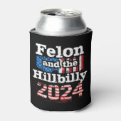  Felon & Hillbilly Trump Vance 2024 Blikjeskoeler (Blikje Voorkant)