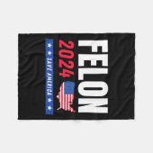 Felon Trump 2024 redt de Amerikaanse verkiezingsda Fleece Deken (Voorkant (Horizontaal))