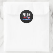 Felon Trump 2024 redt de Amerikaanse verkiezingsda Ronde Sticker (Tas)