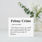 Felony Definition Briefkaart (Staand voorkant)