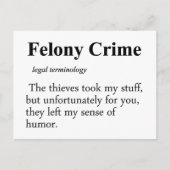 Felony Definition Briefkaart (Voorkant)