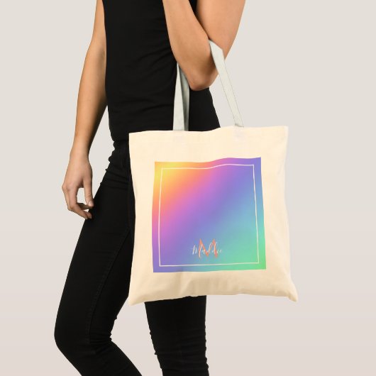 felrainbooggradiënt op maat tote bag (Voorkant (product))