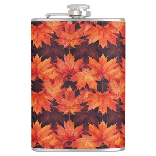 FELRODE EN ORANJE HERFST HERFSTBLADEREN HEUPFLES (Voorkant)