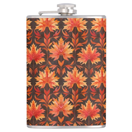 FELRODE EN ORANJE HERFST HERFSTBLADEREN HEUPFLES (Voorkant)