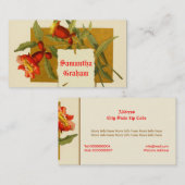 felrode granaatappel bloemen op maat visitekaartje (Voorkant / Achterkant)