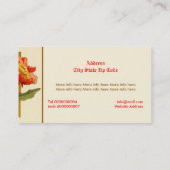 felrode granaatappel bloemen op maat visitekaartje (Achterkant)