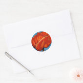 FELROOD KLAPROOS RONDE STICKER (Envelop)