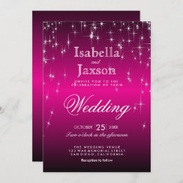 Felroze Sterrenlichten Trouw Uitnodiging