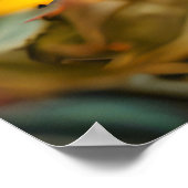 Felt Bumblebee op Bloeiende Bloemen Poster (Hoek)