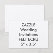 FELT ECRU 110 lb 5-inch x 3,5-inch weddenschappen Kaart (Voorkant / Achterkant)
