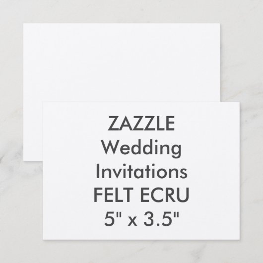 FELT ECRU 110 lb 5-inch x 3,5-inch weddenschappen Kaart (Voorkant / Achterkant)