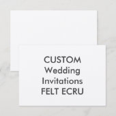 FELT ECRU 110 lb 5-inch x 3,5-inch weddenschappen Kaart (Voorkant / Achterkant)