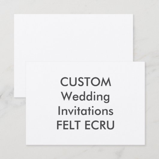 FELT ECRU 110 lb 5-inch x 3,5-inch weddenschappen Kaart (Voorkant / Achterkant)