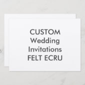 FELT ECRU 110 lb 7,5-inch x 5,5-inch weddenschappe Kaart (Voorkant / Achterkant)