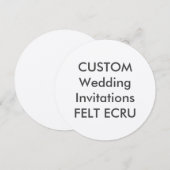 FELT ECRU 110lb 5.25" Ronde Huwelijksuitnodigingen Kaart (Voorkant / Achterkant)