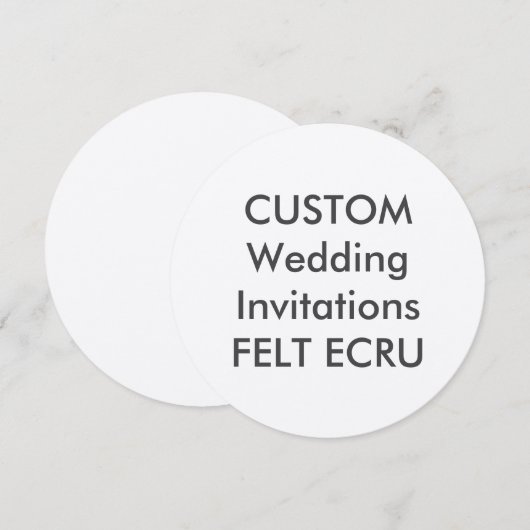 FELT ECRU 110lb 5.25" Ronde Huwelijksuitnodigingen Kaart (Voorkant / Achterkant)