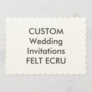 FELT ECRU 110lb 7x5" Uitnodigingen voor geschulpte