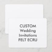 FELT ECRU 5,5 x 4,25-inch weddenschappen van 110 l Kaart (Voorkant / Achterkant)