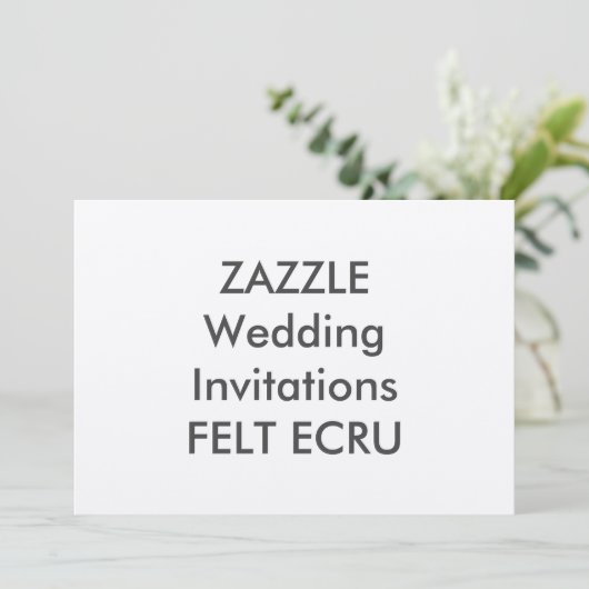 FELT ECRU 7 "x 5" Uitnodigingen voor bruiloften (Staand voorkant)
