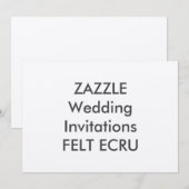 FELT ECRU 7 "x 5" Uitnodigingen voor bruiloften (Voorkant / Achterkant)
