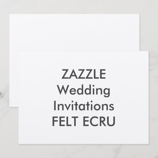FELT ECRU 7 "x 5" Uitnodigingen voor bruiloften (Voorkant / Achterkant)