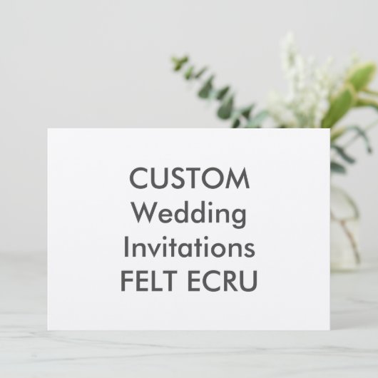 FELT ECRU 7 "x 5" Uitnodigingen voor bruiloften (Staand voorkant)