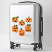 Felt look Spooky Pumpkins Collectie Sticker (Koffer)