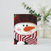 Felt Snowman Holiday Briefkaart (Staand voorkant)