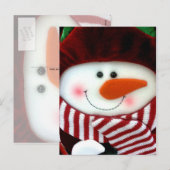 Felt Snowman Holiday Briefkaart (Voorkant / Achterkant)