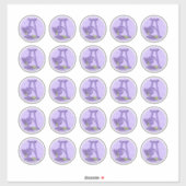 Felt Style Lavender Monogram Rounds Sticker (Vel)
