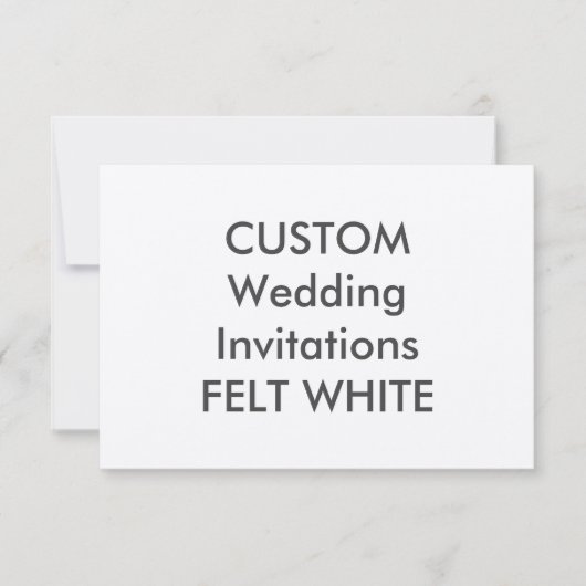 FELT WHITE 5" x 3,5" Uitnodigingen voor bruiloften (Voorkant)