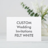 FELT WHITE 5" x 3,5" Uitnodigingen voor bruiloften (Staand voorkant)