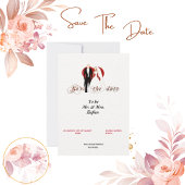 Felt White Paper Hart en tekst Save The Date Kaart