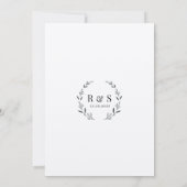 Felt White Premium Rustic Leaf Monogram Weddenscha Kaart (Achterkant)