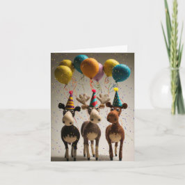 Felted Moose Party Wenskaart Kaart