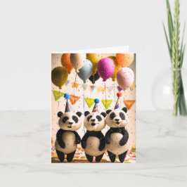 Felted Panda Party Wenskaart Kaart