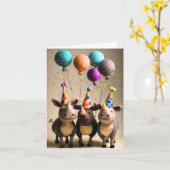 Felted Party Rhinos Celebration Kaart (Gele Bloem)