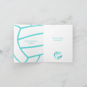 felturquoise artsy girly volleybal verjaardag kaart (Binnen)