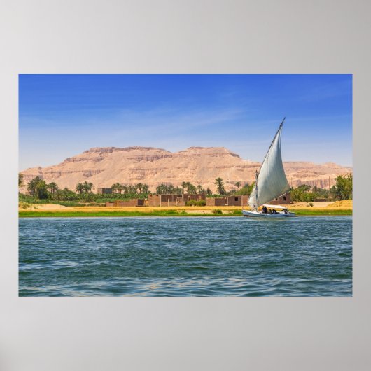 Felucca Sailboat - The Nile, Luxor, Egypte Poster (Voorkant)