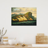 Felucca van Gibraltar door Thomas Chambers Poster (Keuken)