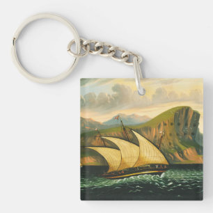 Felucca van Gibraltar door Thomas Chambers Sleutelhanger