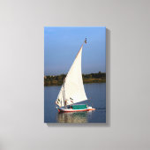 Felucca varen langs de Nijl - Aswan, Egypte Canvas Afdruk (Voorkant)
