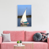Felucca varen langs de Nijl - Aswan, Egypte Canvas Afdruk (Insitu (Woonkamer))
