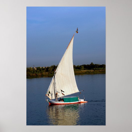 Felucca varen langs de Nijl - Aswan, Egypte Poster (Voorkant)