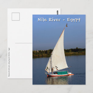 Felucca zeilen langs de Nijl - Aswan, Egypte Briefkaart