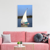 Felucca zeilen langs de Nijl - Aswan, Egypte Canvas Afdruk (Insitu (Woonkamer))