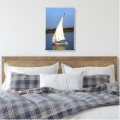 Felucca zeilen langs de Nijl - Aswan, Egypte Canvas Afdruk (Insitu (Slaapkamer))
