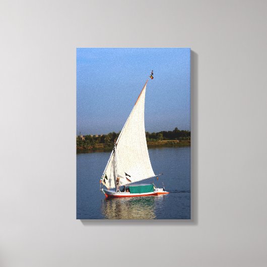 Felucca zeilen langs de Nijl - Aswan, Egypte Canvas Afdruk (Voorkant)
